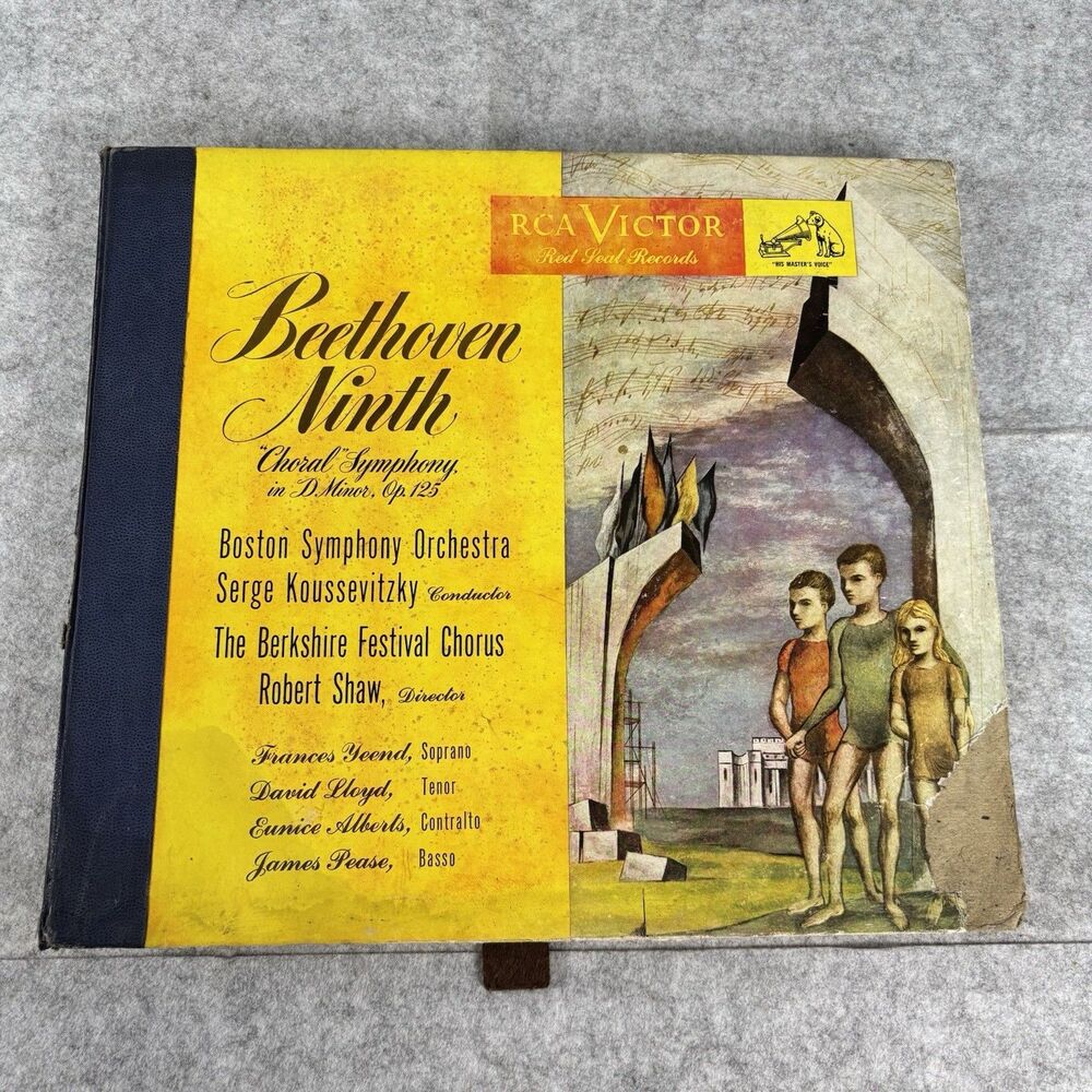 Beethoven Ninth Choral 12" Vinyl Box Set 8x LP 1949 RCA Victor Red Seal DM 1190